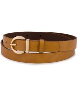 Skórzany pasek damski do spodni sukienki camelowa skóra nat 1,8 cm Beltimore O24