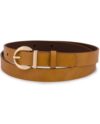Skórzany pasek damski do spodni sukienki camelowa skóra nat 1,8 cm Beltimore O24
