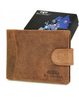 Etui skórzane na dokumenty karty wizytownik RFiD jasny brąz C85