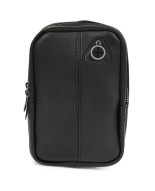 Czarna skórzana saszetka męska torba crossbody mała przez ramię G42