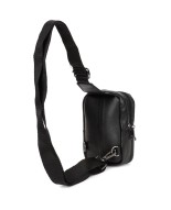 Czarna skórzana saszetka męska torba crossbody mała przez ramię G42