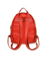 Czerwony plecaczek damski, skórzany plecak, mały plecak ze skóry Beltimore F69
