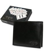 Czarny skórzany portfel męski, poziomy portfel RFiD Beltimore G12
