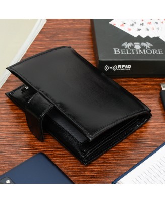 Zestaw męski skórzany portfel pasek duży Beltimore U31 