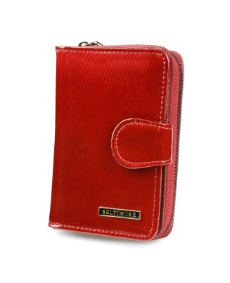 Czerwony skórzany portfel,...
