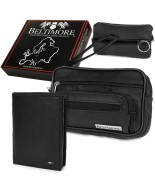 Zestaw męski skórzany premium Beltimore portfel saszetka etui P69