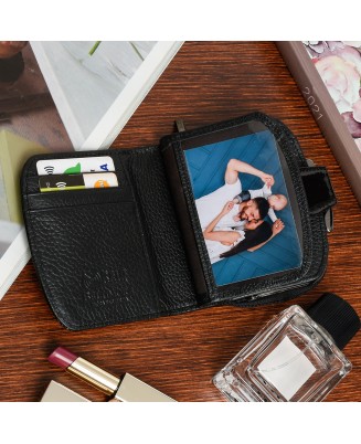 Skórzany portfel rękawiczki damskie zestaw prezent A01K25