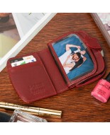 Skórzany portfel rękawiczki damskie zestaw prezent A01K27 