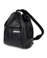 Czarny plecaczek, skórzana torebka 2w1, damska plecako-torba ze skóry Beltimore 019