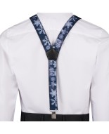 Szelki do spodni męskie eleganckie mocne V w śnieżki z pudełkiem SZ6