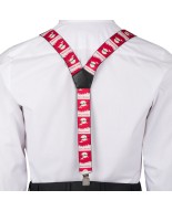 Szelki do spodni męskie eleganckie mocne V w renifery z pudełkiem SZ6