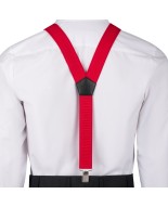 Szelki do spodni męskie eleganckie mocne V czerwone z pudełkiem SZ6