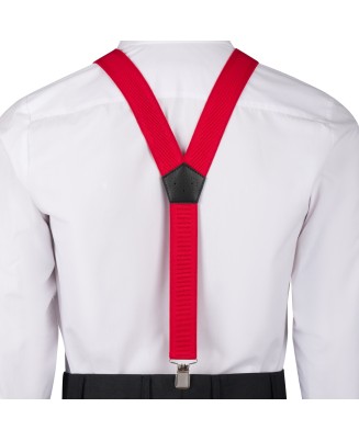 Szelki do spodni męskie eleganckie mocne V czerwone z pudełkiem SZ6