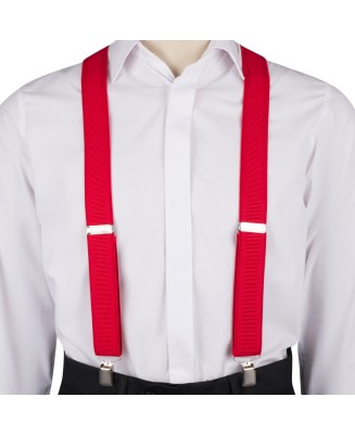 Szelki do spodni męskie eleganckie mocne V czerwone z pudełkiem SZ6