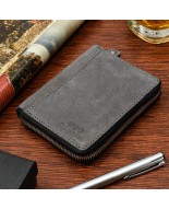Szary portfel męski, skórzany portfel męski vintage Beltimore G71