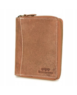 Jasnobrązowy portfel męski, skórzany portfel męski vintage Beltimore G71