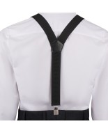 Szelki do spodni męskie eleganckie mocne V czarne z pudełkiem SZ6
