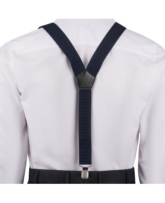 Szelki do spodni męskie eleganckie mocne V granatowe z pudełkiem SZ6