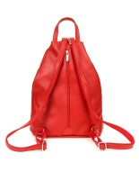 Czerwony skórzany plecak damski, włoski plecaczek ze skóry Vera Pelle T52
