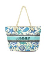 Duża torba plażowa, lekka torba na lato, błękitna torebka Summer T62