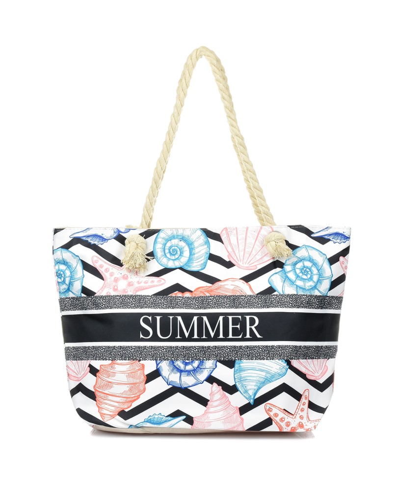 Duża torba plażowa, lekka torba na lato, torebka w muszle Summer T62