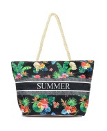 Duża torba plażowa, lekka torba na lato, kwiatowa torebka Summer T62