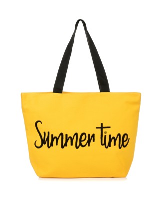 Duża torba plażowa, lekka torebka na wakacje, żółta torba T64