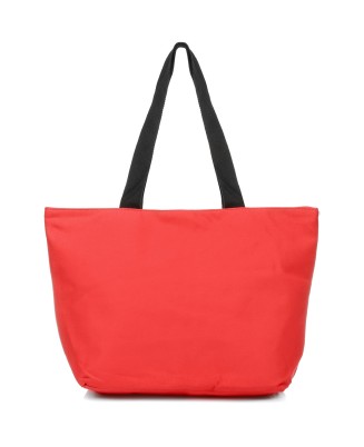 Duża torba plażowa, lekka torebka na wakacje, czerwona torba T64