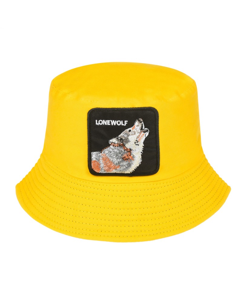 Kapelusz dwustronny bucket hat wędkarski żółty wilk kap-m-42