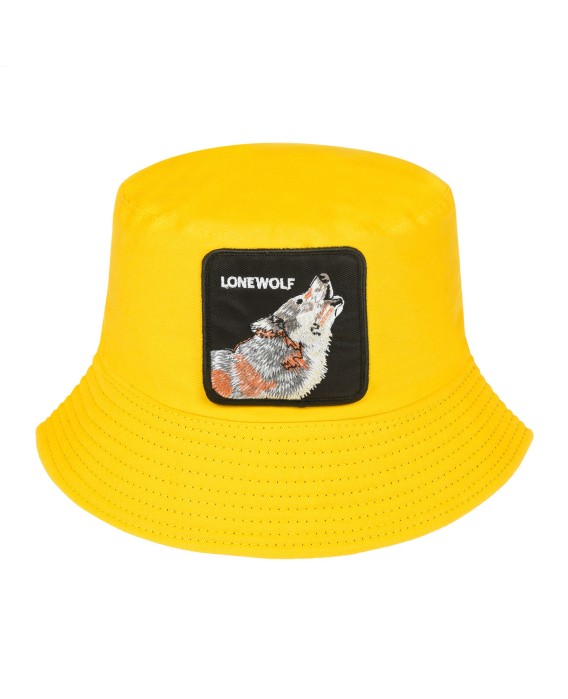 Kapelusz dwustronny bucket hat wędkarski żółty wilk kap-m-42