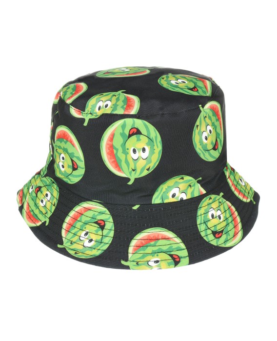 Kapelusz dwustronny bucket hat czarny arbuz kap-m-34