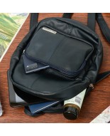 Granatowy skórzany plecak, elegancki plecak damski Beltimore R33