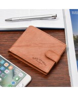 Bag Street Portfel Skórzany Męski poziomy na karty camel 883