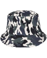 Czarny kapelusz dwustronny bucket hat wędkarski modny moro kap-m-46