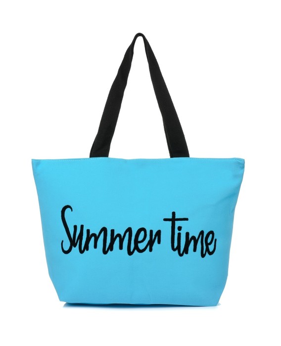 Niebieska Duża torba plażowa torebka summer time lekka T64