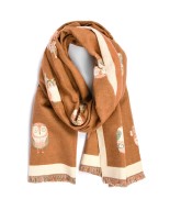 Camel Szalik damski duży bawełniany szal niepowtarzalny XA-5-2
