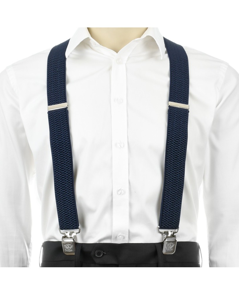 Szelki do spodni męskie eleganckie mocne Y granatowe SZ3