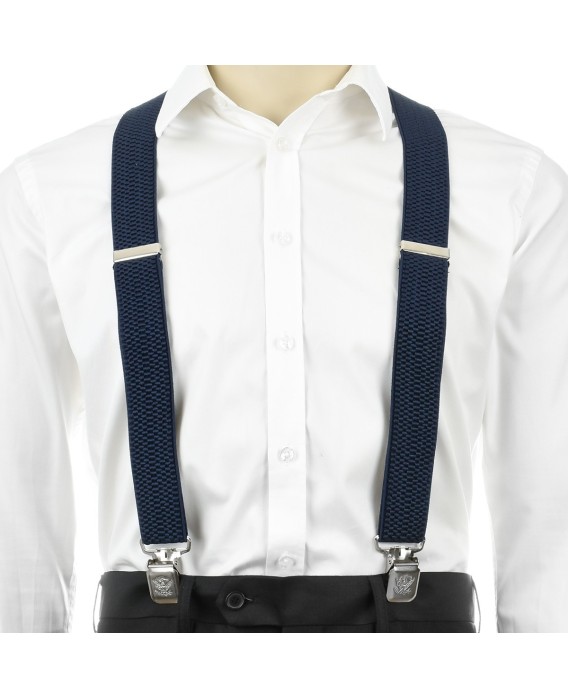 Szelki do spodni męskie eleganckie mocne Y granatowe SZ3
