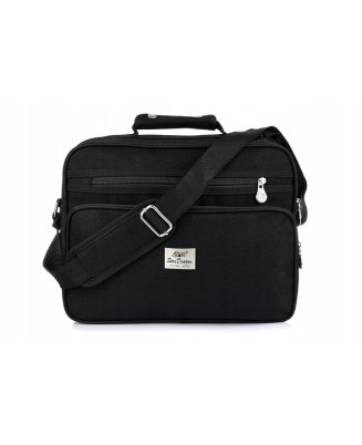 Czarna dwukomorowa torba na ramię, duża torba na laptop, torba na uczelnię Star Dragon A38