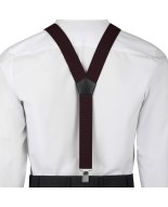 Szelki do spodni męskie eleganckie mocne V brązowe z pudełkiem SZ6