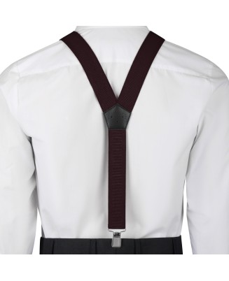Szelki do spodni męskie eleganckie mocne V brązowe z pudełkiem SZ6