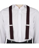 Szelki do spodni męskie eleganckie mocne V brązowe z pudełkiem SZ6