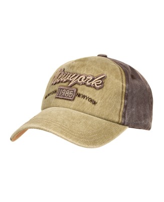 Beżowa czapka z daszkiem baseballówka vintage uniwersalna czm60