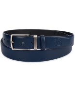 Pasek męski skórzany premium 3,5 cm casualowy skóra lico Beltimore granatowy E40
