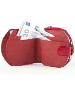 Czerwony portfel damski, portfel z lakierowanej skóry naturalnej Julia Rosso F68