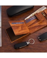 Portfel skórzany męski poziomy klasyczny brązowy RFiD Beltimore D34