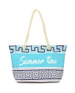 Duża torba plażowa torebka summer time lekka błękitna T61