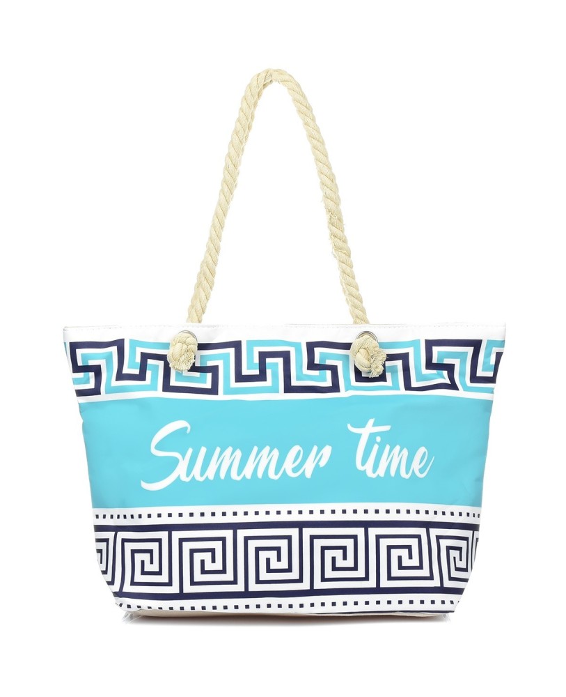 Duża torba plażowa torebka summer time lekka błękitna T61
