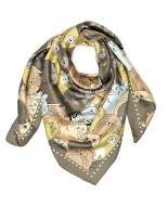 Taupe apaszka damska, lekka, elegancka chusta pod szyję MDB-29