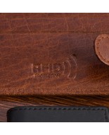 Portfel skórzany męski poziomy klasyczny brązowy RFiD Beltimore D40